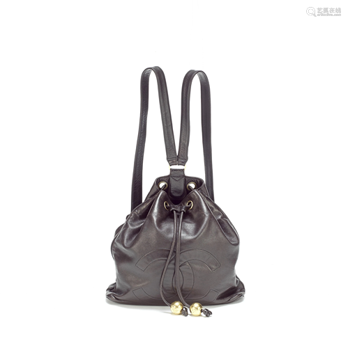 Black Lambskin Backpack Chanel, 1991-94, (Includes