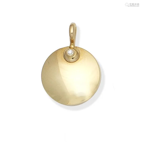 Yellow Gold and Diamond Disc Pendant, Louis Vuitton, c.