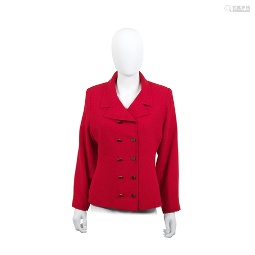 Red Boucle Double Breasted Jacket, Chanel, Autumn 1998,