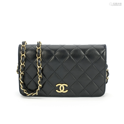 Black Lambskin Mini Full Flap Bag, Chanel, c. 1997-99,