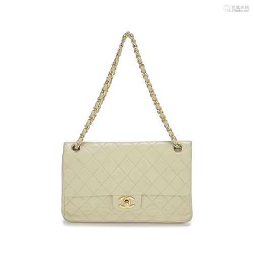 Cream Classic Double Flap Bag, Chanel, early 1980s,