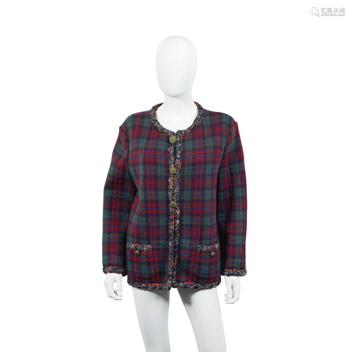 Red and Green Tartan Cashmere Jacket, Chanel, Pre-Fall