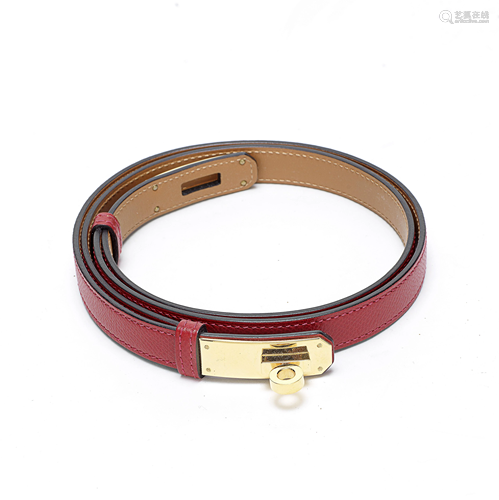 Rouge Casaque Epsom Kelly Belt, Hermès, c. 2017,