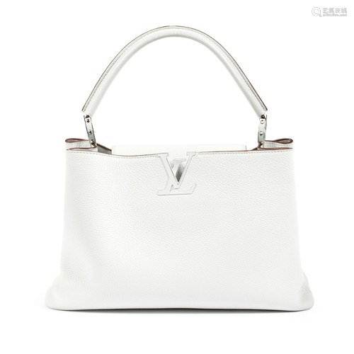 White Taurillon Leather Capucines MM, Louis Vuitton, c.