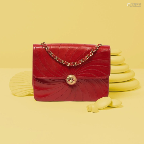 Red Swirl Flap Bag, Chanel, c. 1986, (Includes serial