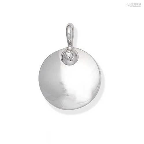 White Gold and Diamond Disc Pendant, Louis Vuitton, c.