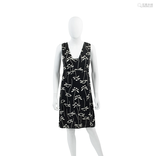 Black and White Silk Dragonfly Dress, Chanel, Spring