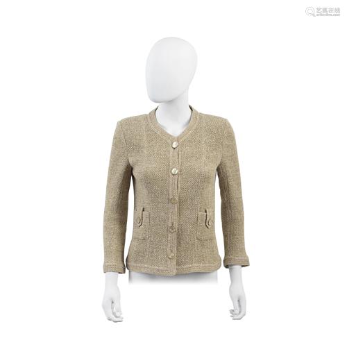 Beige Linen Mix Jacket, Chanel, 2010s,