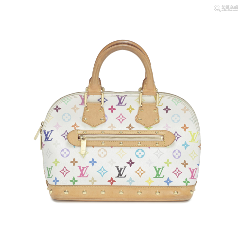 White Multi-Coloured Alma Bag, Louis Vuitton and