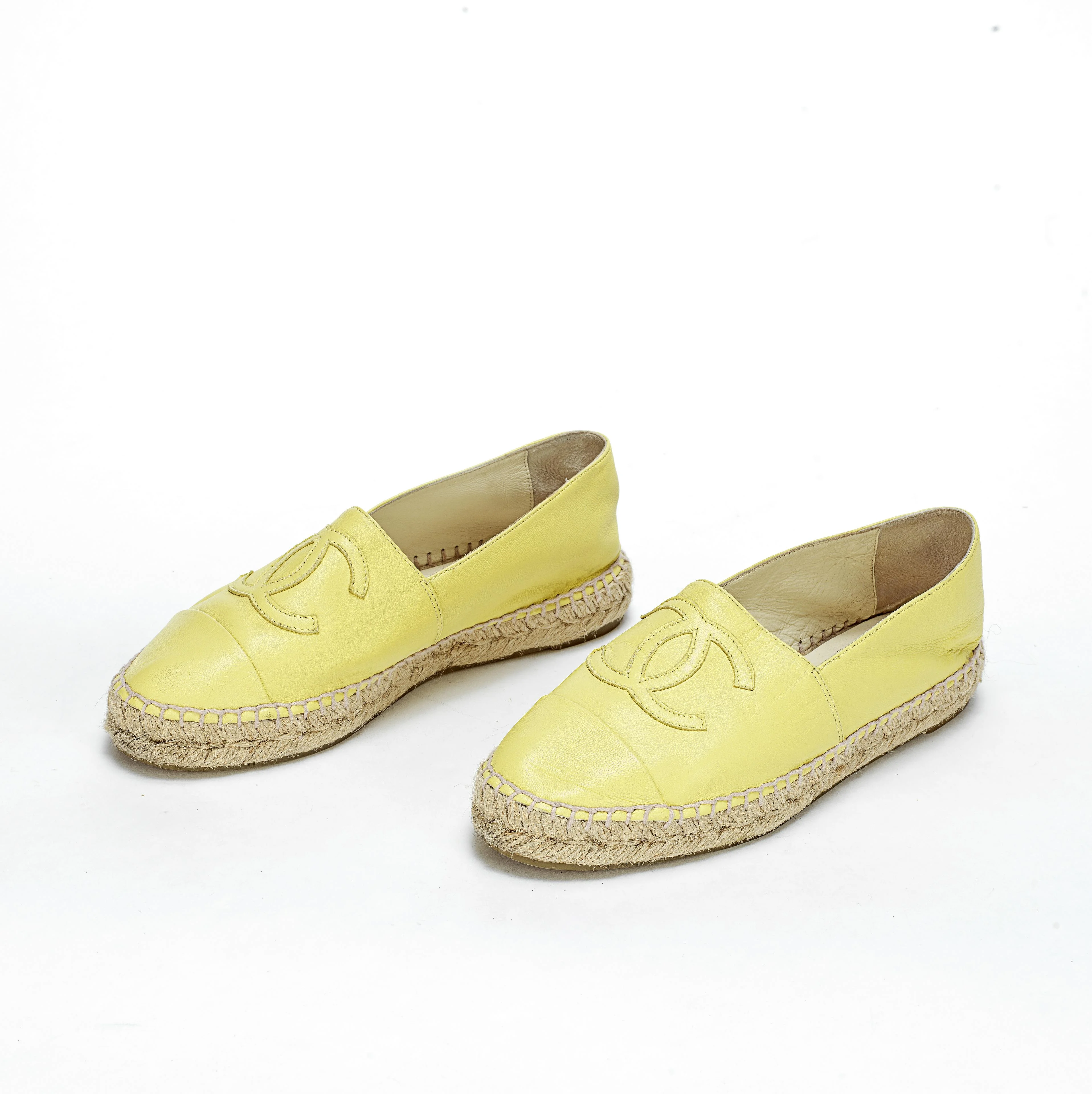 chanel espadrilles yellow