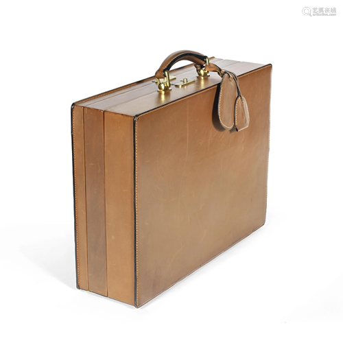 Tan Leather Triple Briefcase, Gucci, early 1980s,