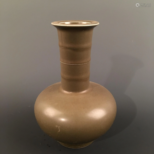 Chinese Teadust Glazed Bottle Vase