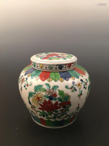 Chinese Doucai Flower Jar
