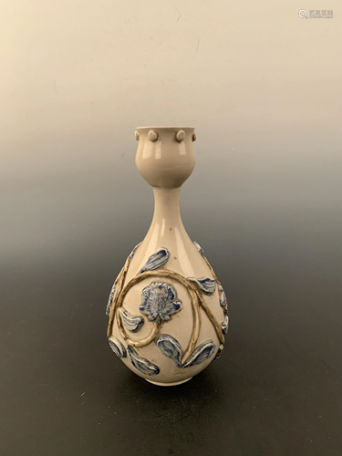 Chinese Ding Kiln Blue Flower Vase