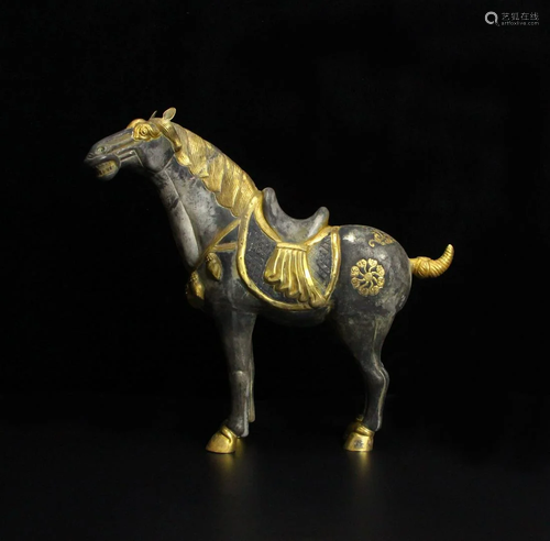 Collection of partial gilt horses from the Tang Dynasty