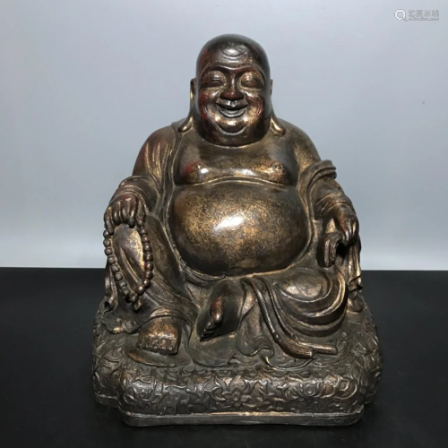 A collection of pure copper and gold Miller Buddha. It