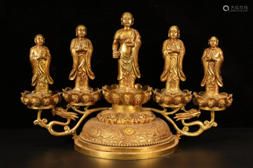A collection of the gilt Buddhas of the Tang Dynasty,