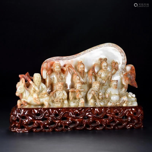 The old collection, Hetian jade, the eight immortals