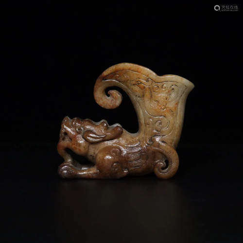Fine old collection of old Hetian jade [dragon head