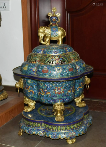 exquisite Qing Qianlong period cloisonnÃ© true gold 8