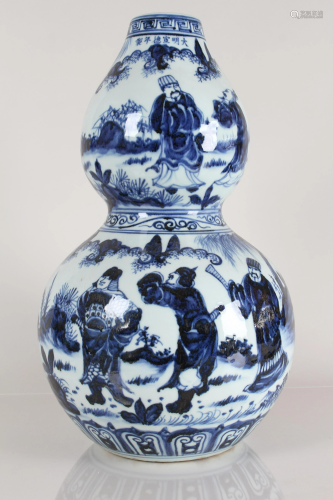 A Chinese Detailed Blue and White Story-telling Fortune