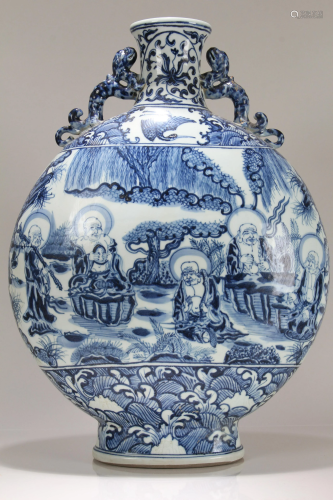 A Chinese Blue and White Massive Detailed Story-telling