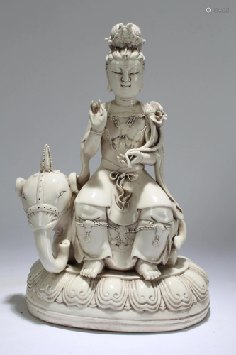 A Chinese De Blac Religious Guanyin Statue