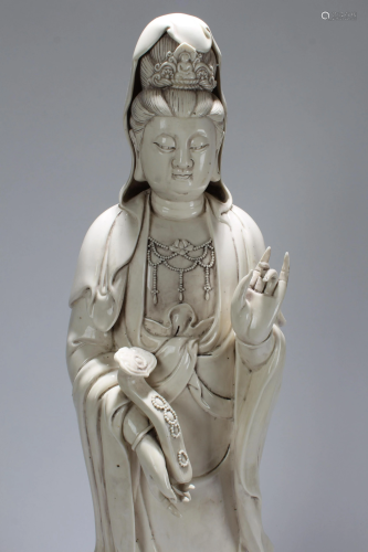 A Chinese Massive De Blac Religious Guanyin Statue