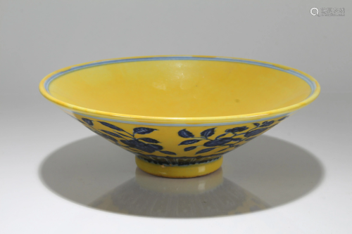A Chinese Yellow-coding Porcelain Fortune Plate