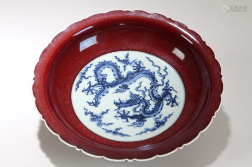 A Chinese Detailed Dragon-decorating Red-coding