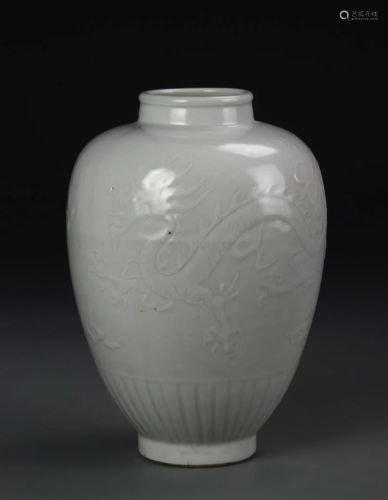 Chinese Luan Bai White Glazed Vase