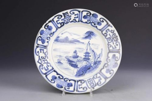 Japanese Blue And White Plate