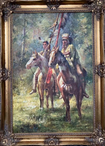 Oil on Canvas Native American Indian