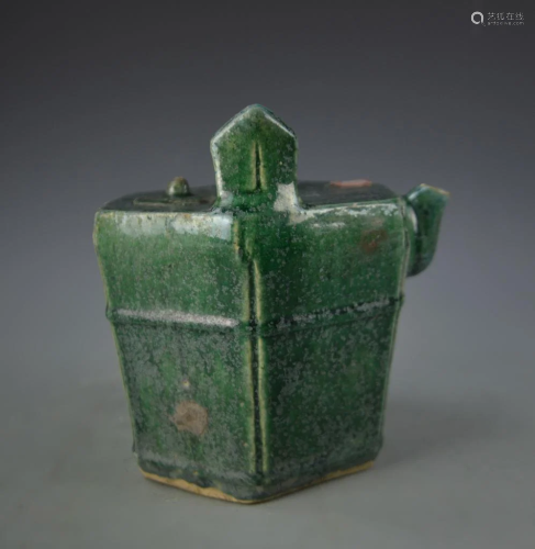 Chinese Antique Green Glazed Wine Pot