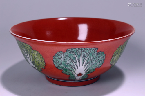 A Chinese Cabbage-fortune Porcelain Bowl