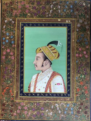 Indian Miniature painting of Mughal Emperor