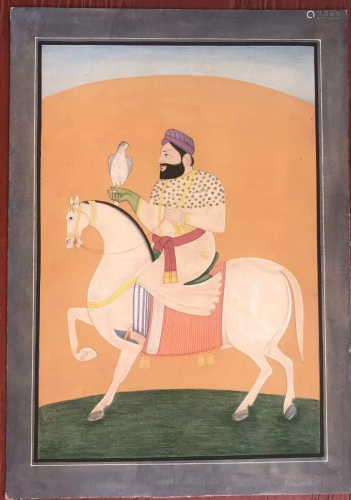 Indian Miniature painting of a Sikh Maharajah