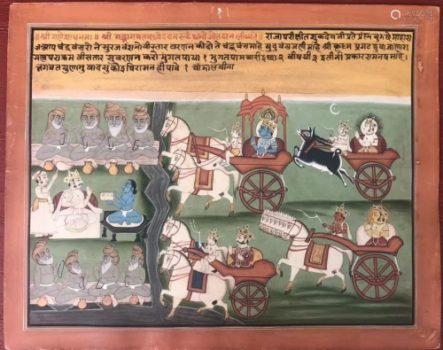 Rajasthani Miniature Painting showing Maharajah