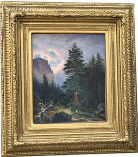 Oil on canvas Signed with Insignia Albert Bierstadt