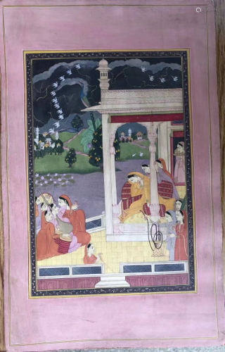 Indian Pahari Miniature Painting of a Queen