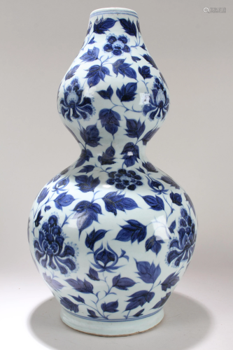 A Chinese Calabash-fortune Nature-sceen Blue and White