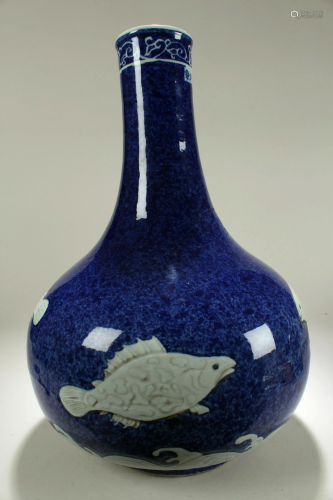 A Chinese Aqua-theme Blue-coding Massive Porcelain