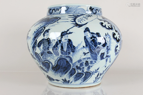 A Chinese Detailed Blue and White Story-telling Fortune