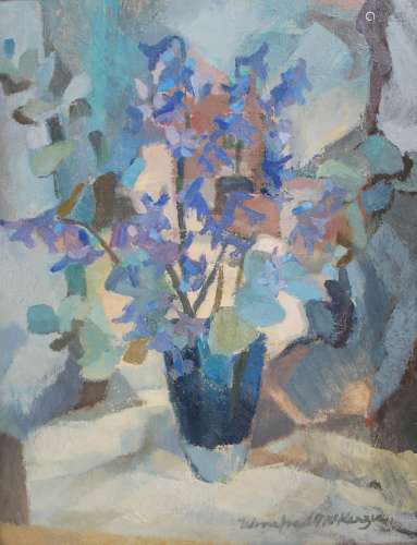 AR Winifred McKenzie (1905-2001) Blue Hyacinths oil on canva...