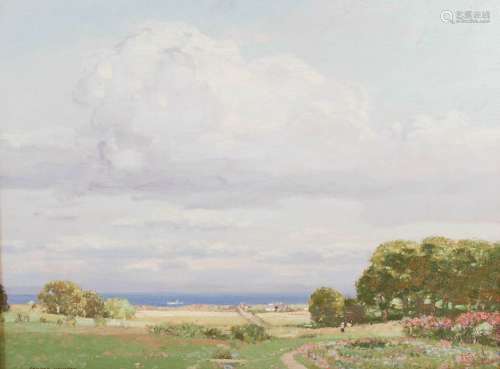 George Houston RSA RSW RI (1869-1947) Summer landscape on th...