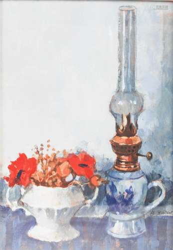 AR George Ronald Gilbert RSW (b.1939) The blue lamp acrylic,...