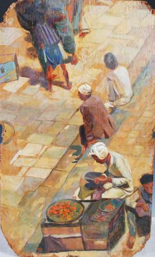 AR Margaret Learmond Smyth (b.1961) Arabian street scene wit...