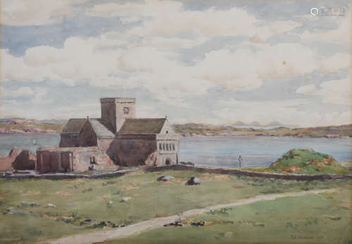 James Elliot Shearer (1858-c.1940) Iona Abbey watercolour, s...