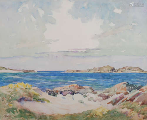 William Stewart Orr RSW (1872-1944) Seascape, looking out fr...