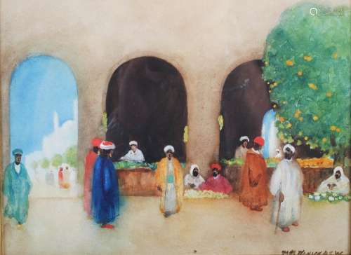 Hans Jacon Hansen RSW (1853-1947) Arabian market watercolour...